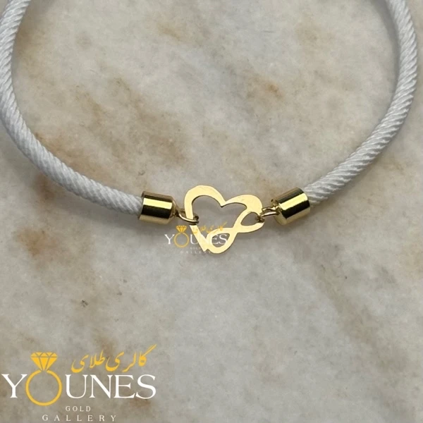 دستبند قلب و بینهایت طلا لیزری